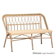 Banc HORTENSIA Tressage Creme et Rose Pastel