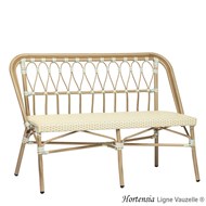 Banc HORTENSIA Tressage Creme et Bleu Pastel