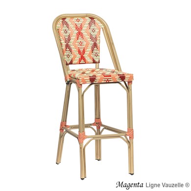 Tabouret MAGENTA Tressage Pastel Nuance de Rouge 5 couleurs
