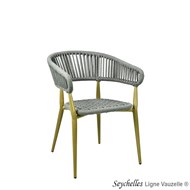 Fauteuil SEYCHELLES Corde Grise, Structure Alu Naturel