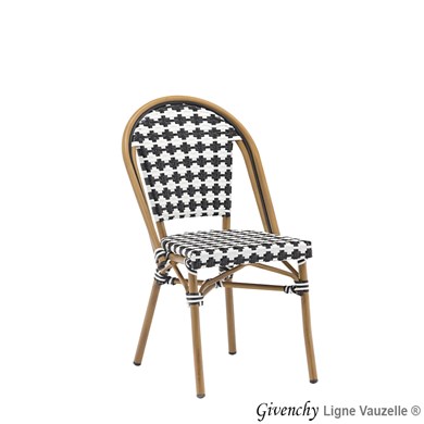 Chaise GIVENCHY Tressage Pied de poule Blanc & Noir