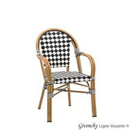 Fauteuil GIVENCHY Tressage Pied de poule Blanc & Noir
