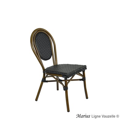 Chaise MARIUS MACO Tressage Noir