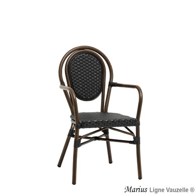 Fauteuil MARIUS MACO Tressage Noir