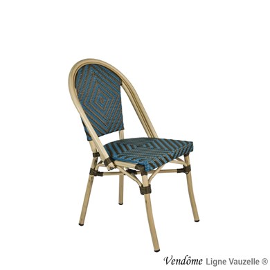Chaise VENDOME Tressage Bleu & Marron