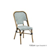 Chaise VOLTAIRE Tressage Bleu, Blanc & Noir