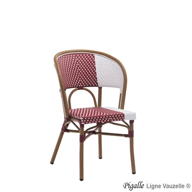 Chaise PIGALLE Tressage Rouge & Blanc