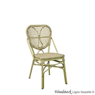 Chaise WOODSTOCK Alu, Tressage Naturel 2 tons