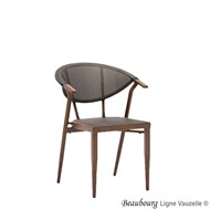 Fauteuil BEAUBOURG, Alu. Textilene Marron, Structure Marron.