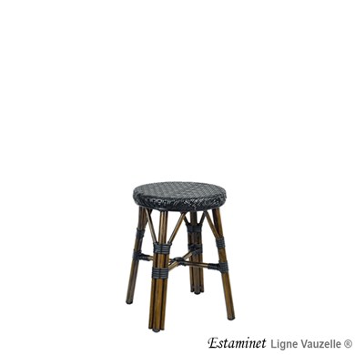 Tabouret Bas ESTAMINET Tressage Noir