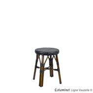 Tabouret Bas ESTAMINET Tressage Noir