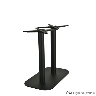 Piétement OKO Noir Mat Texturé  Socle 80x42 Double Colonne,Ht.72cm