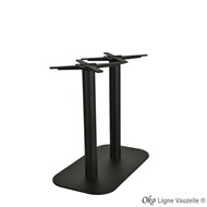 Piétement OKO Noir Mat Texturé  Socle 80x42 Double Colonne ht 73cm