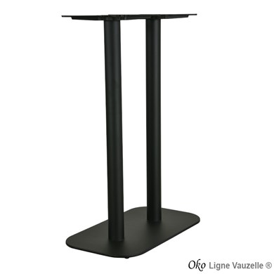 Piétement OKO Noir Mat Texturé Socle 80x42 Double Colonne ht 109cm
