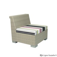 Module Droit RIO Tressage Gris Soie, sans coussin