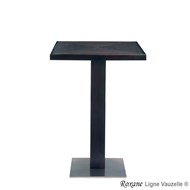 PiètementROXANE Platine Inox Satiné 40x40cm,Col.BoisCarrée, Noyer