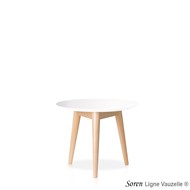 Table SOREN VERNIE 3 pieds HT40 plateau Hêtre D.50cm Chant Profil 6