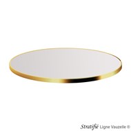Plateau STRATIFIE-Cerclé Laiton, Bakélisé  poli mouluré? , lisse?