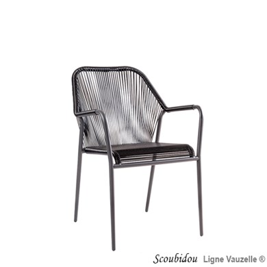 Fauteuil SCOUBIDOU Noir, Structure Noire.