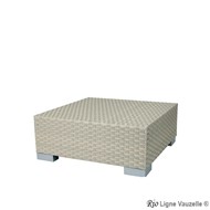 Pouf  - Table Basse RIO Tressage Gris Soie, Sans Coussin.